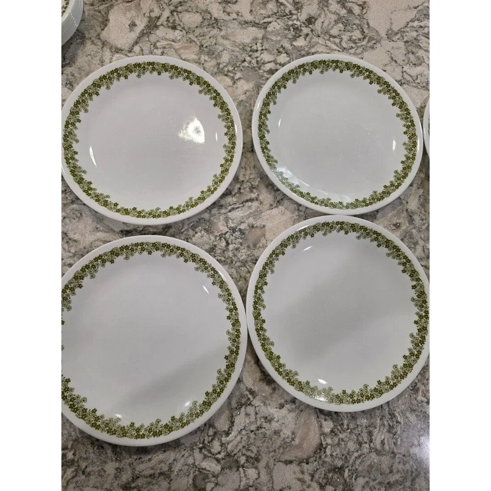 Vintage Corelle Corning Spring Blossom Green 8.5